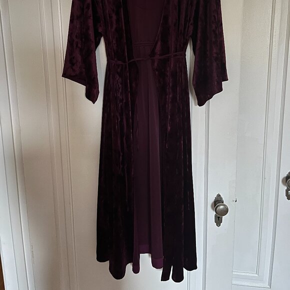 H BY HALSTON | Purple Velvet Robe Dress | Size L - Picture 2 of 6